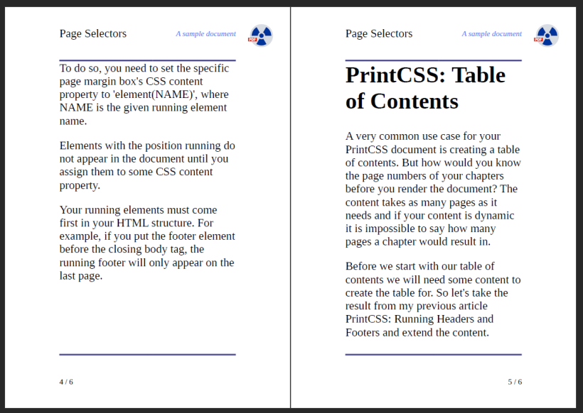 Adjusted Page Numbers on Left and Right Pages